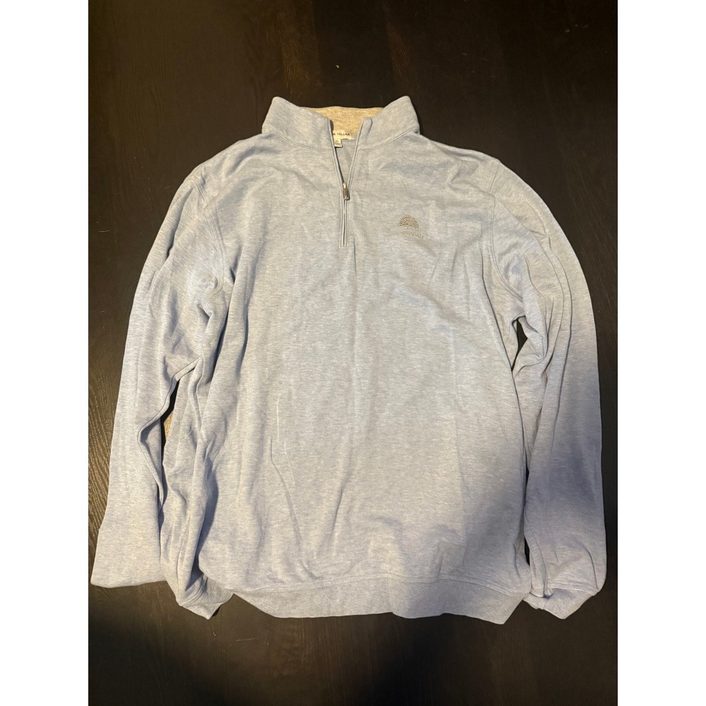 Peter Millar Quarter Zip XL Light Blue Excellent Sunningdale Cotton Pullover
